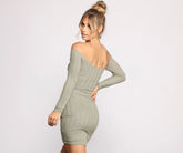 Totally Chic Ruched Knit Mini Dress Sai Feel